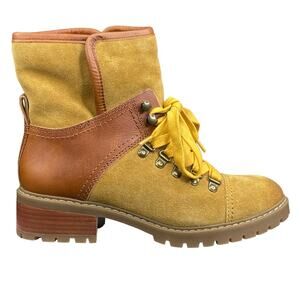 Frye & Co Women’s Anise Hiker Cognac Shearling Lined Hiking Boot Size 7.5